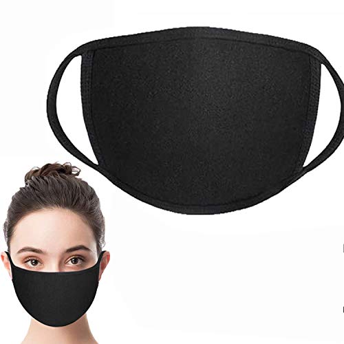 Face Shield ，face covering with Comfortable Earloop，Individually Wrapped，Black Cotton, Washable，Reusable Cloth