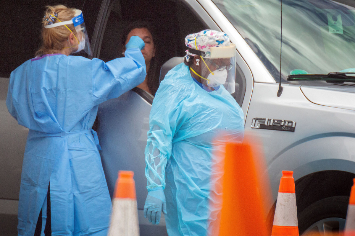 Florida breaks single-day record for new coronavirus cases —
again 1
