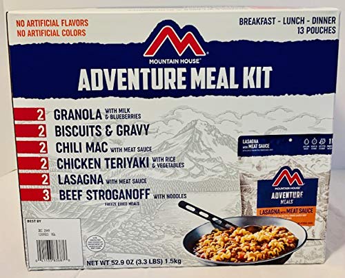 HM Mountain House Adventure Meal KIT, Breakfast - Lunch - Dinner, 13 Pouches