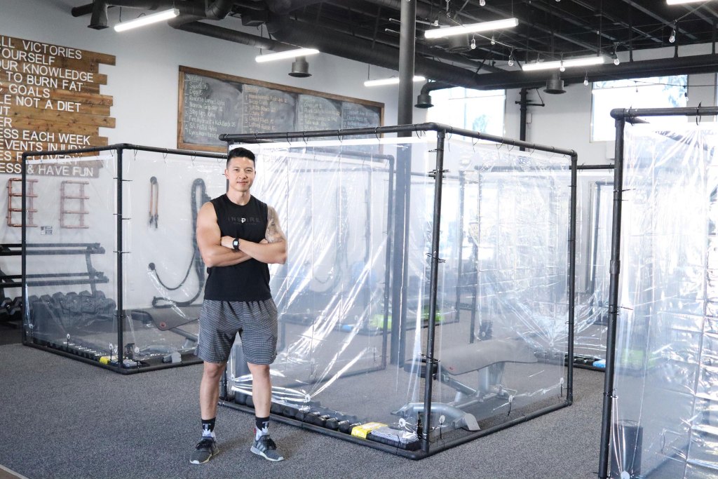 How a California gym is using plastic pods for workouts
during coronavirus 1