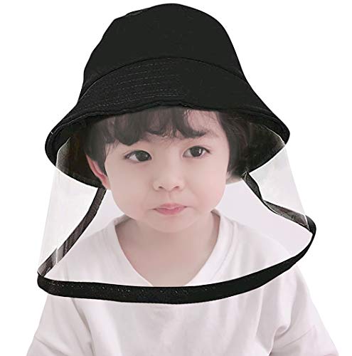 Jastore Kids Boys Girl Dustproof Sun Hat Cotton Packable Visor Hat Summer Anti UV Sun Hats (A-Black)