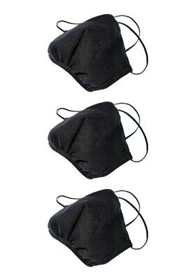 Los Angeles Apparel 3 PACK face mask mouth protective MADE IN USA [BLACK]