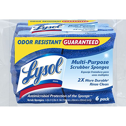 Lysol Multi-Purpose Durable Scrub Wipes Sponges, 6-Pack