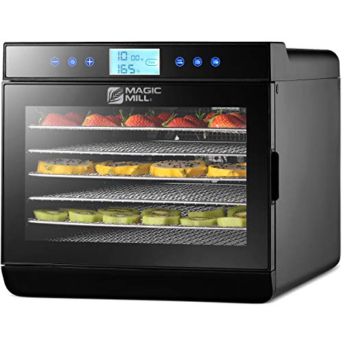 Magic Mill Food Dehydrator Machine - Digital Adjustable Timer | Temperature Control | Keep Warm Function | Dryer for Jerky, Herb, Meat, Beef, Fruit and To Dry Vegetables | 7 Stainless Steel trays