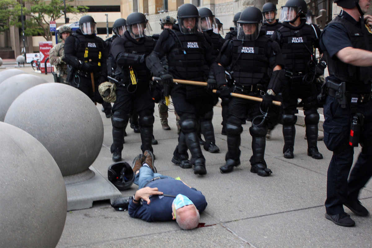 Elderly man shoved by Buffalo police at protest has brain
injury, lawyer says 1