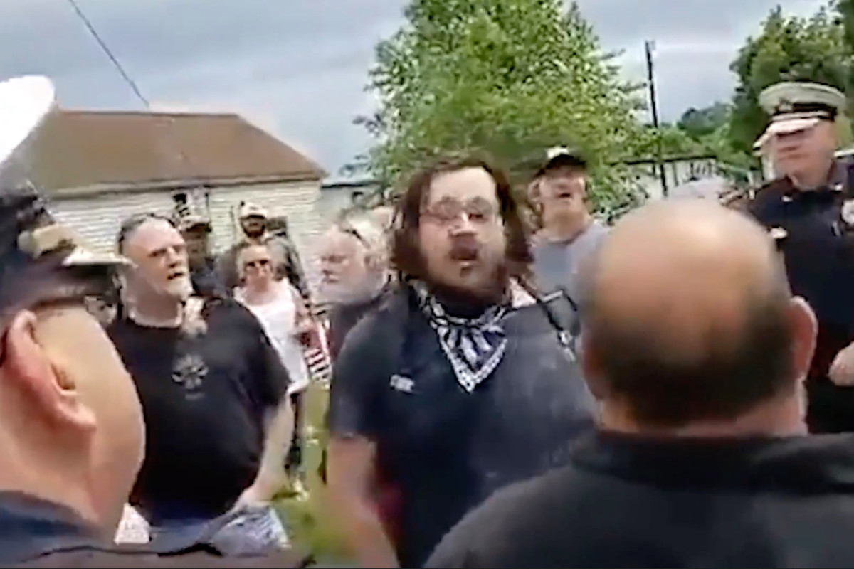 Black Lives Matter protester sucker-punched as bikers
overwhelm rally 1