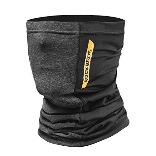 ROCK BROS Cooling Neck Gaiter Face Mask Bandana UPF50+ Sun Protection Fishing Cycling Cool Neck Gaiter Black Yellow