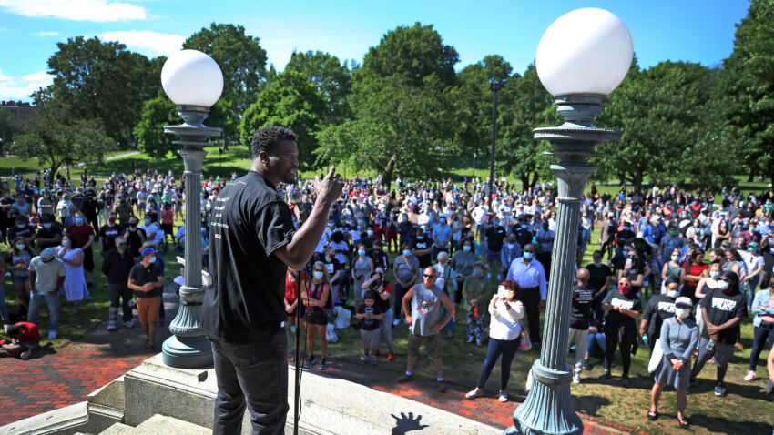 Former Patriot Ben Watson speaks at Boston Common event: ‘We
want justice’ 1