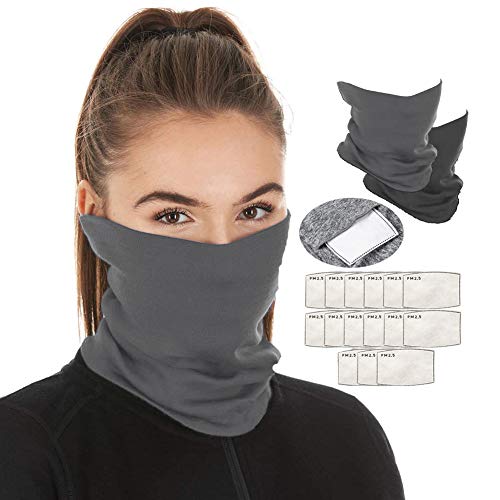 Scarf Bandanas Neck Gaiter Multi-Purpose Balaclava Headwear for Outdoor Sports (Gray)