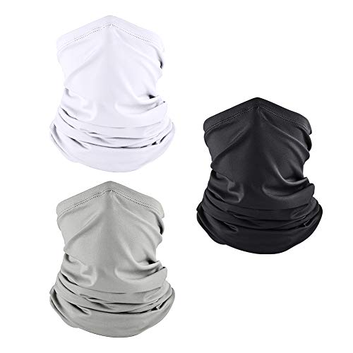 Summer Cooling Gaiter Face Mask Face Cover Unisex Sports Neck Gaiters Scarf Bandana (Multicoloured-3Packs)