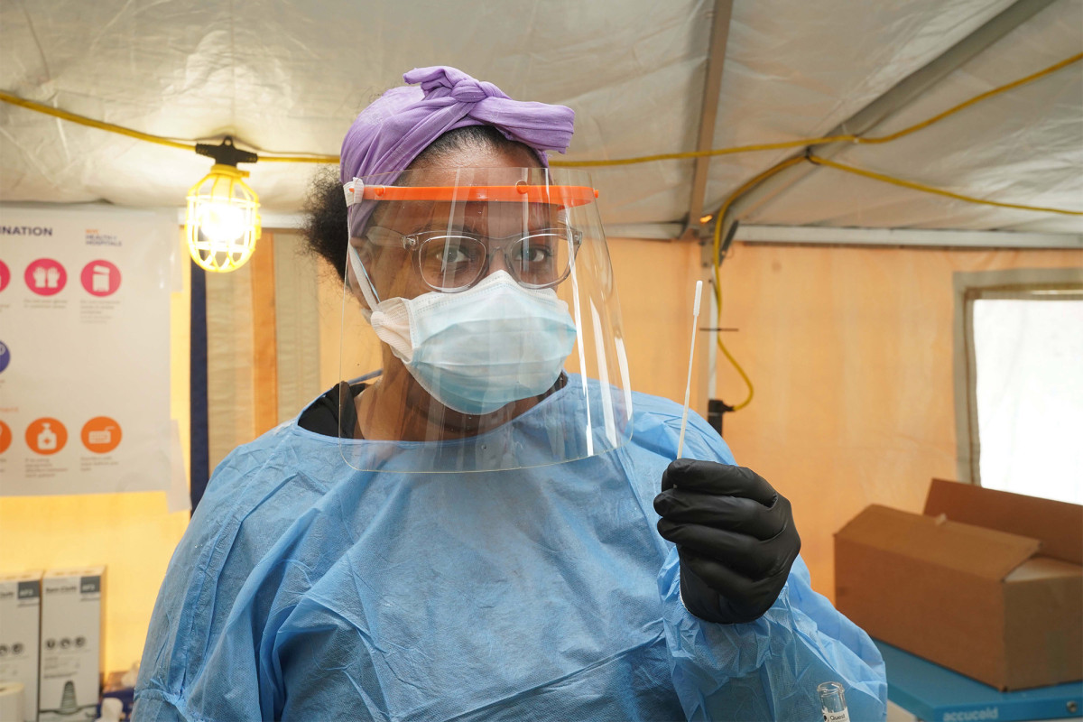 New York’s positive coronavirus test results hold steady at
1 percent 1