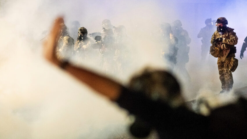 Federal agents use tear gas to clear Portland
protest 1 Federal agents use tear gas to clear Portland
protest 1