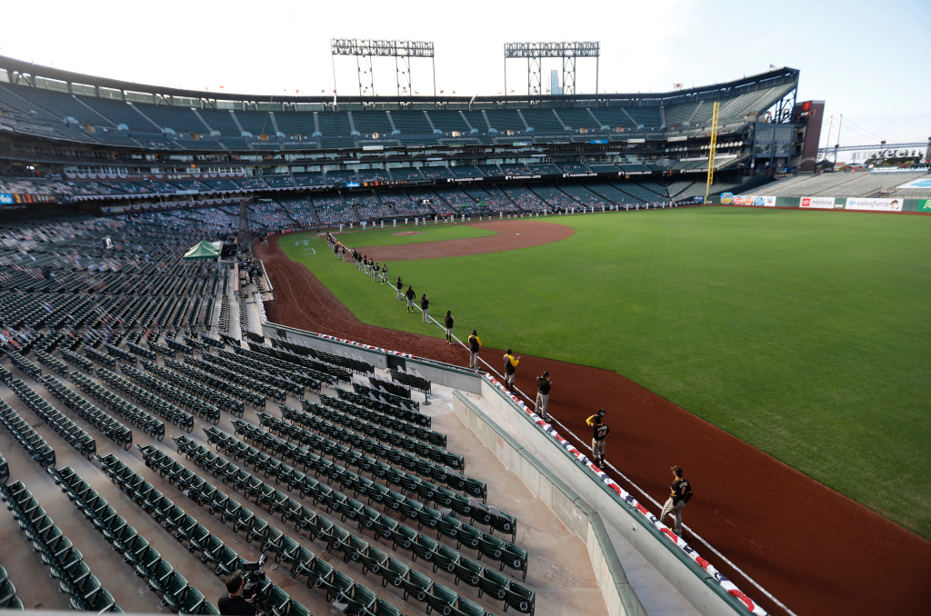 SF Giants play Black national anthem before home opener at
Oracle Park 1