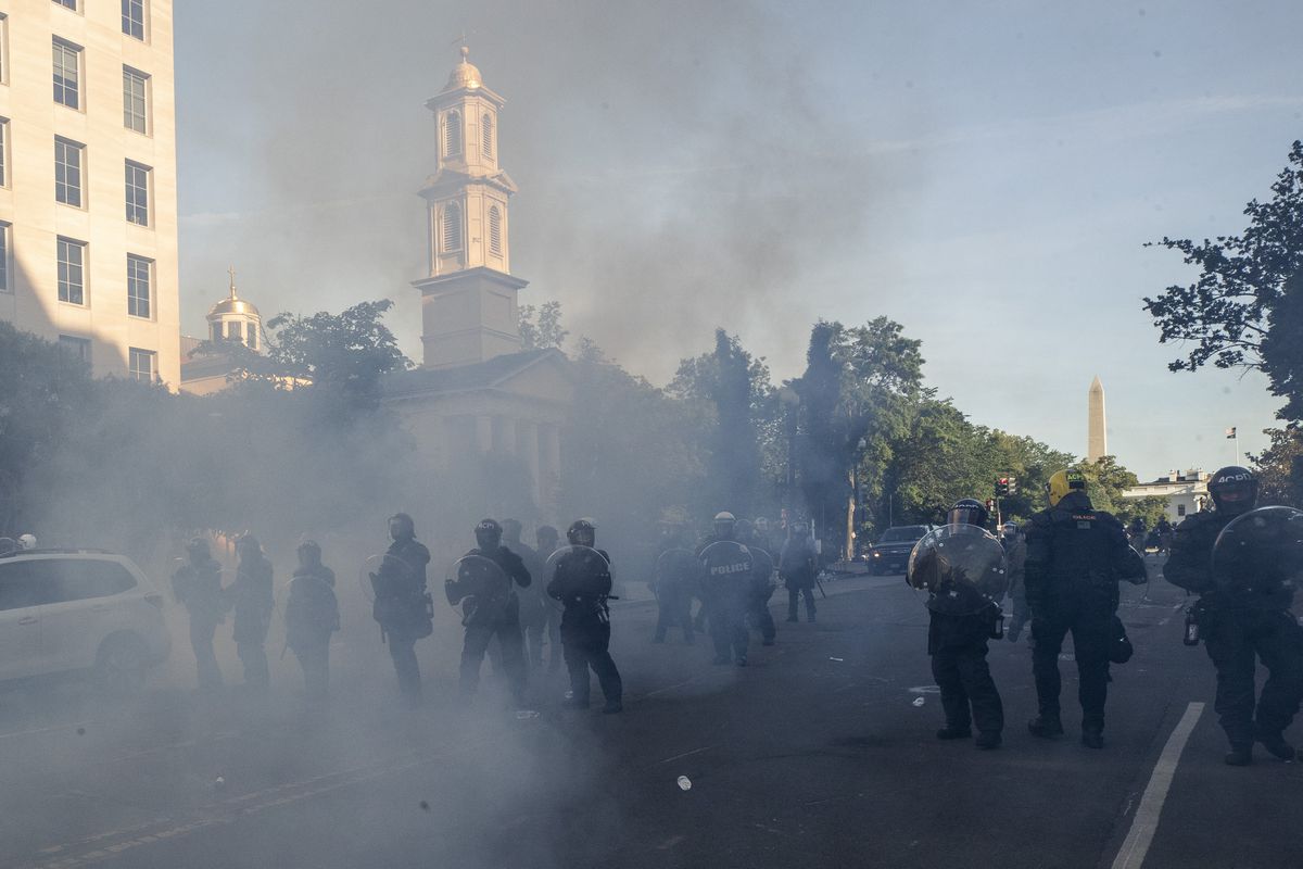 Police radio calls weren’t recorded as cops, feds cleared
out protesters for Trump’s Bible photo op in June 1 Police radio calls weren’t recorded as cops, feds cleared
out protesters for Trump’s Bible photo op in June 1