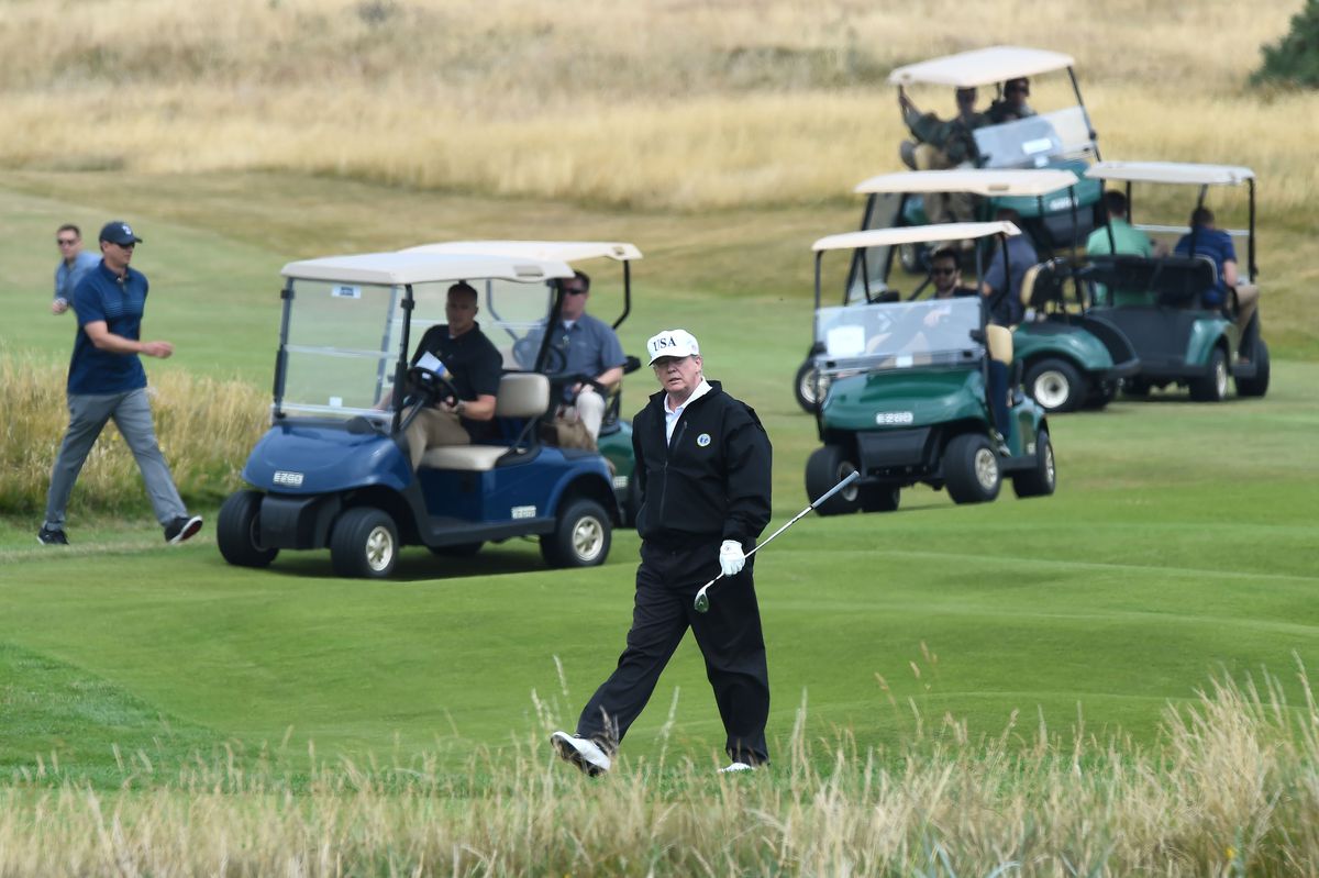 For the third time this week, Trump plays golf amid Russian
bounty scandal, coronavirus spikes 1 For the third time this week, Trump plays golf amid Russian
bounty scandal, coronavirus spikes 1