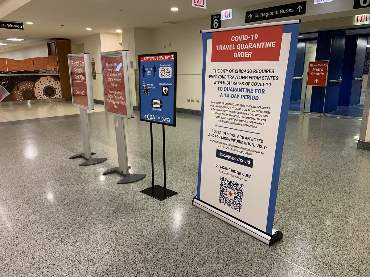 Travelers arriving in Chicago from high-COVID states face
quarantine order 1