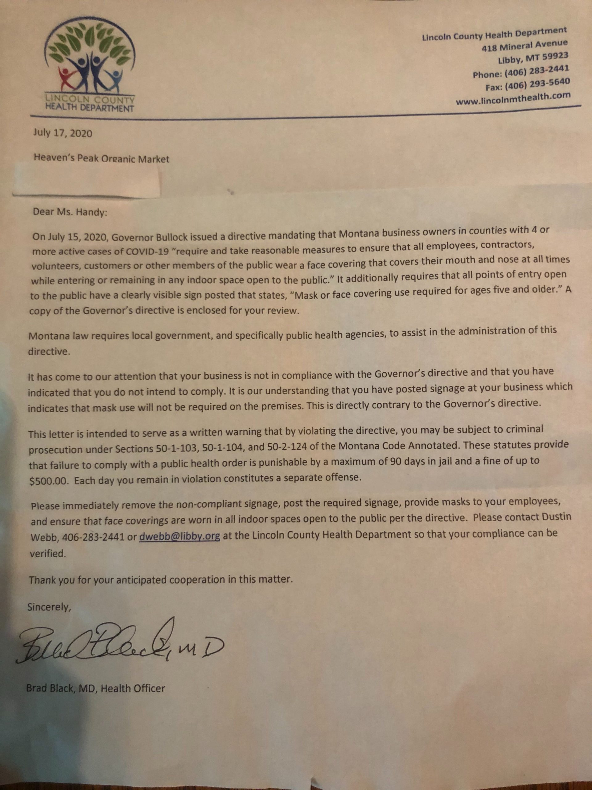 'We don't wear masks': Montana businesses risk imprisonment
to protest mask order 1