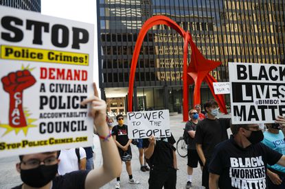 Black Lives Matter, others file lawsuit against US
government over move to bring feds to Chicago, say cops violating
court agreement in protests 1 Black Lives Matter, others file lawsuit against US
government over move to bring feds to Chicago, say cops violating
court agreement in protests 1