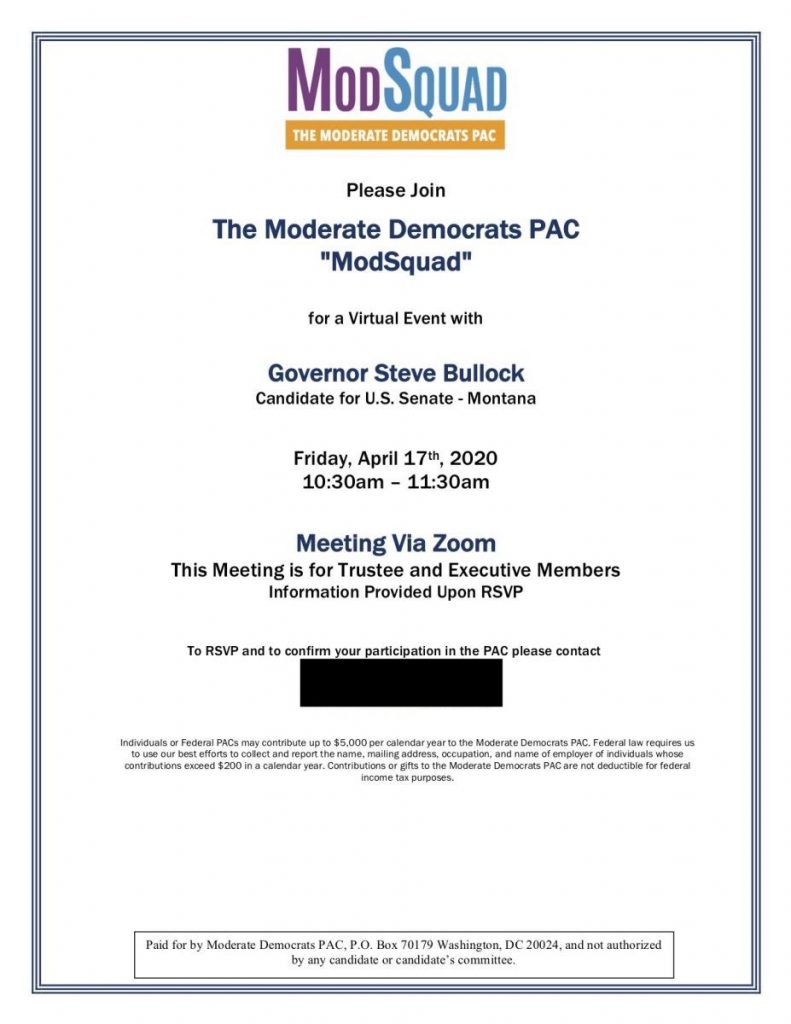 Bullock Joined Private PAC Fundraiser During Coronavirus
Shutdown 1