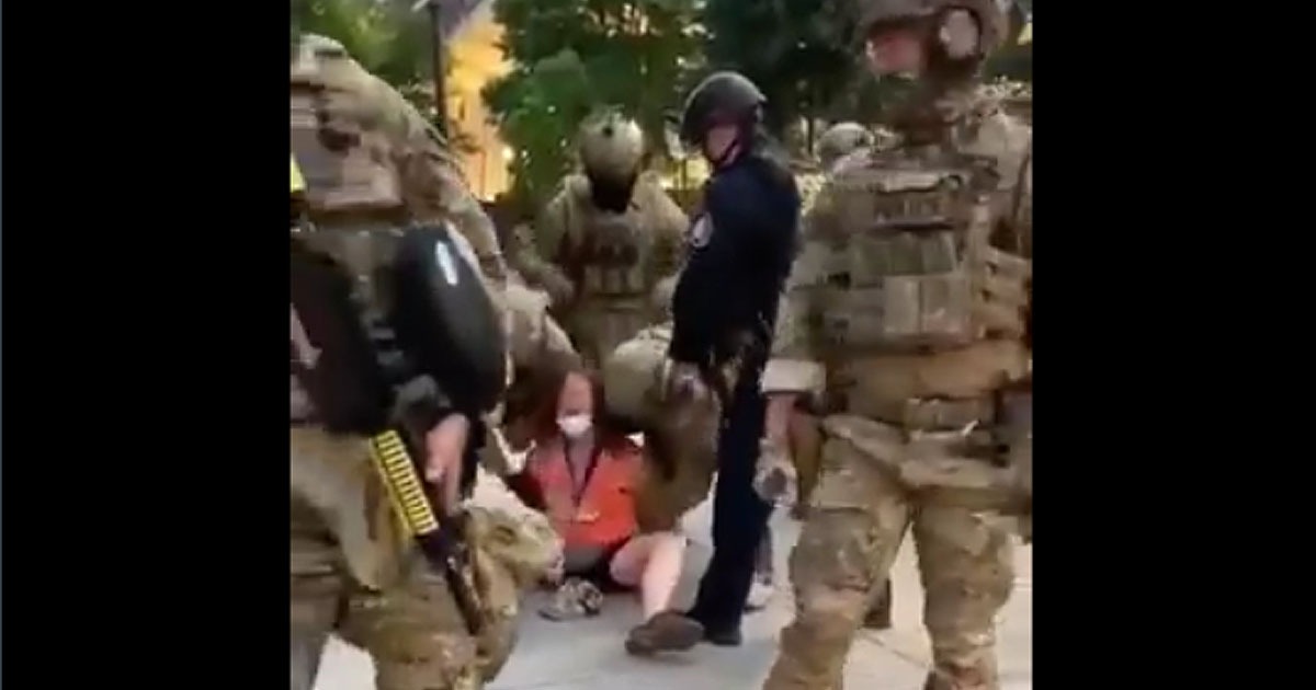 VIDEO: Protester Screams ‘I Am A Woman, Stop Misgendering
Me’ While Restrained By National Guard 1