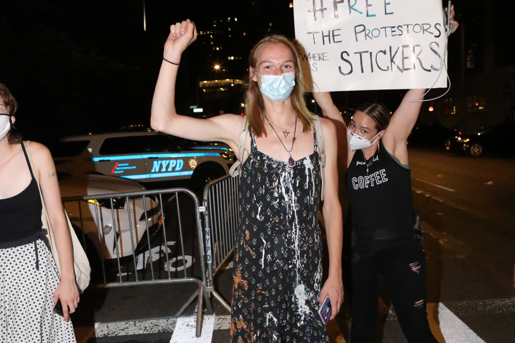 Video shows teen protester allegedly vandalizing NYPD camera
at City Hall 1