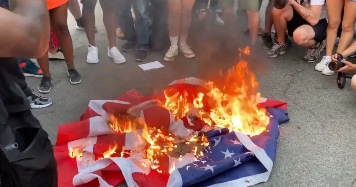 VIDEO: Liberal Protestors Burn American Flag Outside White
House in Defiance of Independence Day 1