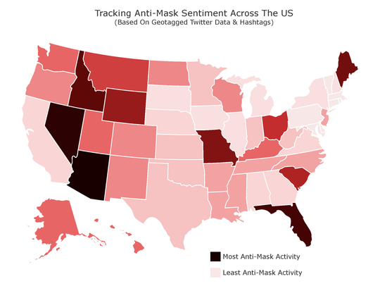 The state most resistant to wearing masks for coronavirus
protection? Arizona, study says 1