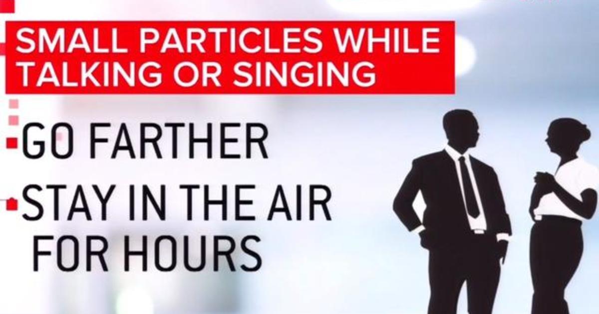 Scientists say coronavirus can be spread farther than 6 feet
in tiny airborne particles 1