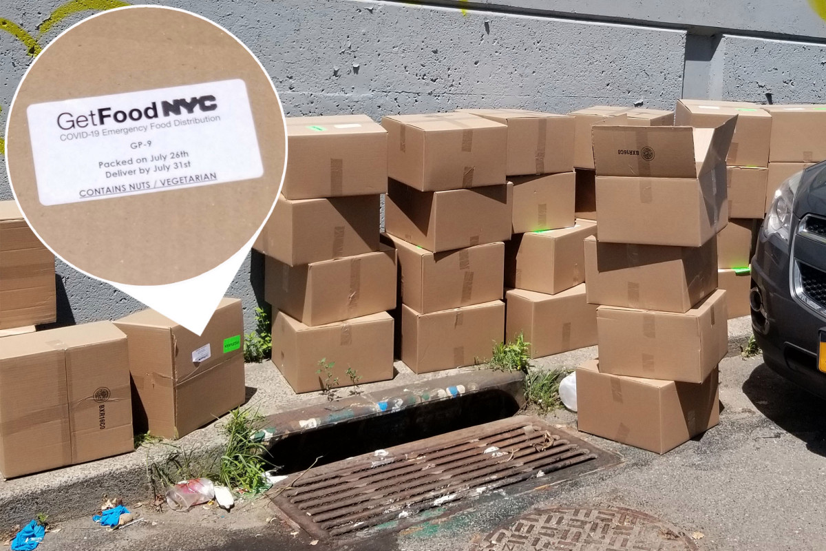 Boxes of unopened coronavirus food for poor found dumped in
Queens 1