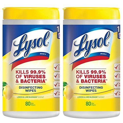 Lysol Disinfecting Wipes, Lemon and Lime Blossom, 80 ct (Pack of 2)