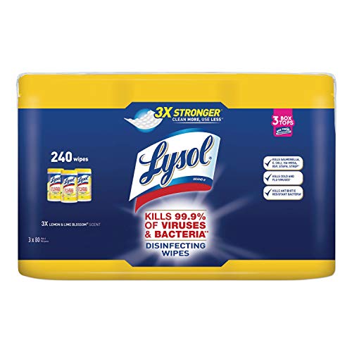 Lysol Disinfecting Wipes Value Pack, Lemon and Lime Blossom, 240 Count