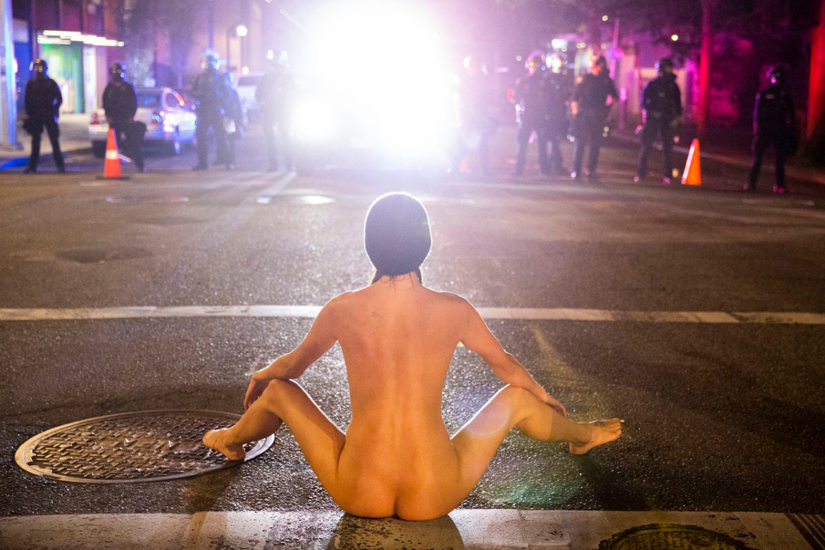 Portland protester ‘Naked Athena’ speaks out: ‘I am
notoriously naked’ 1