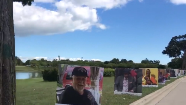 Detroit displays faces of COVID-19 victims in public
memorial 1