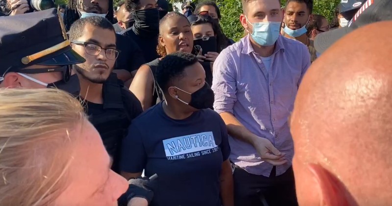 Black Lives Matter Protesters Demonstrate Against Bakery For
Making MAGA Cake 1