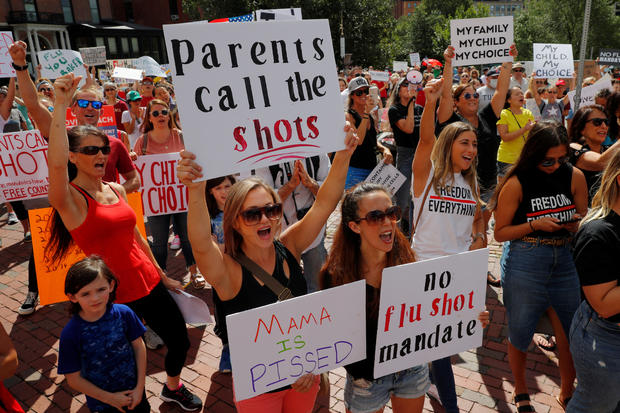Hundreds protests student flu shot mandate in
Massachusetts 1