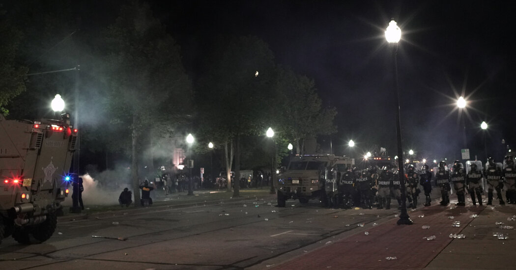 Police Face Off Against Protesters in Wisconsin 1