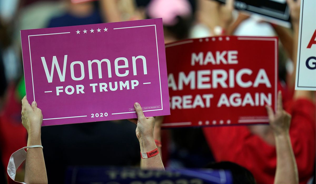 Women drawn to Trump's law-and-order message after violent
protests 1