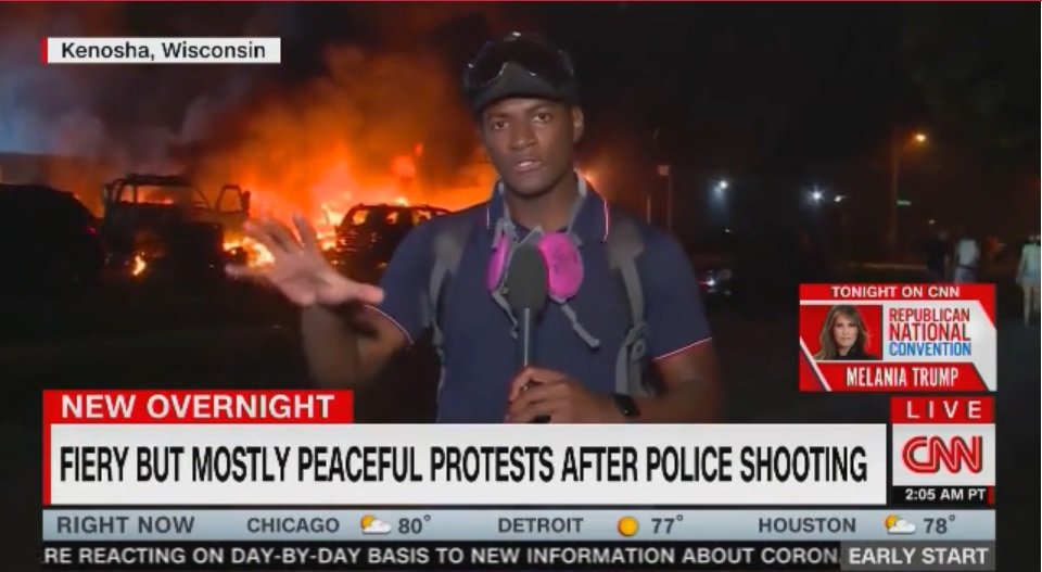 CNN Chyron On Kenosha: ‘Fiery But Mostly Peaceful Protests
After Police Shooting’ 1