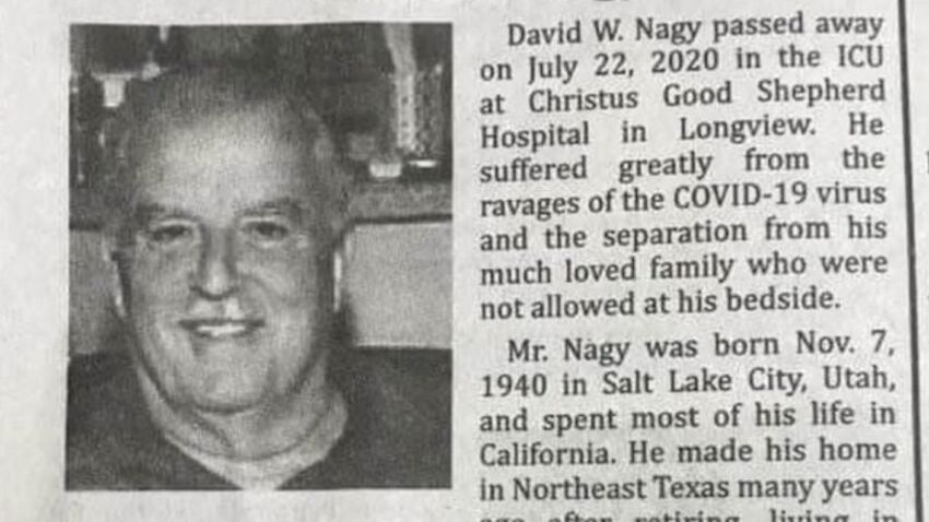 Viral obit blames Trump and Texas governor for man's
COVID-19 death 1