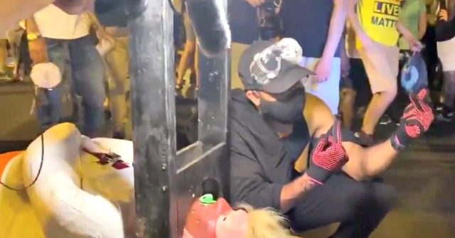 Protesters Stage Mock Guillotine with Trump Doll in Front of
White House 1