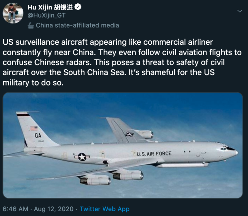 Global Times Accuses US Of Flying Spy Planes Near China
Masked As Commercial Airliners 1