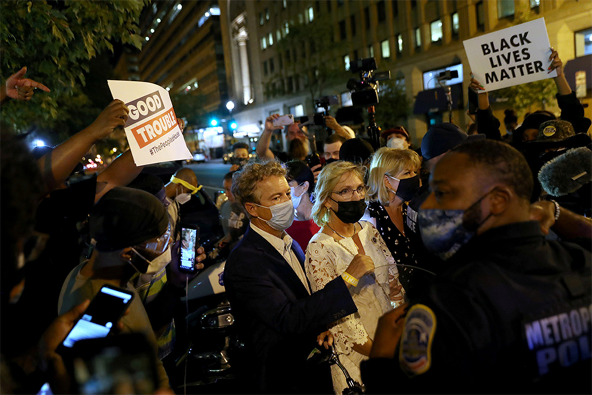 Rand Paul confronted by Black Lives Matter protesters after
RNC 1