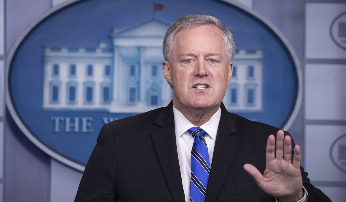 White House says House postal bill is for 'messaging'; Mark
Meadows sees vehicle for COVID-19 relief 1