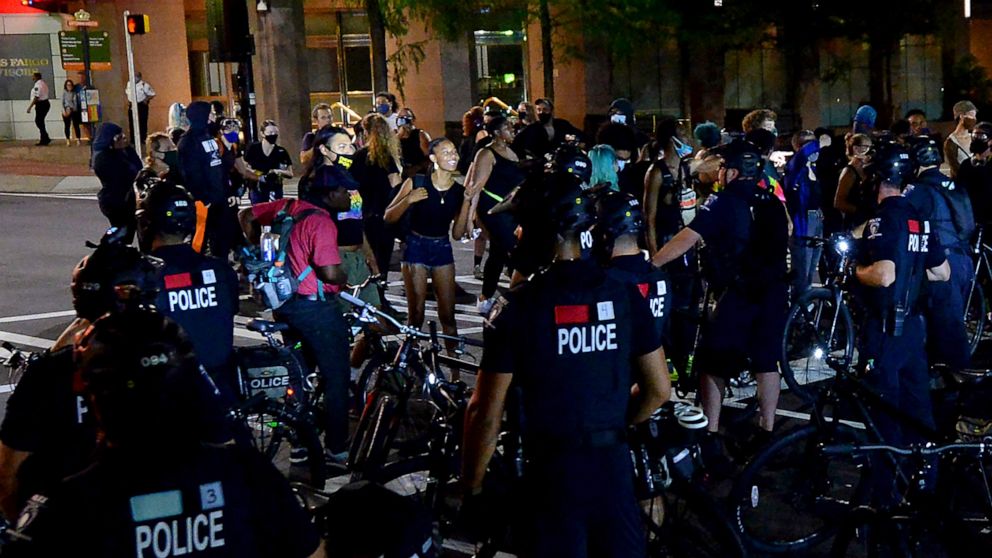 Police, protesters clash night before RNC opens in
Charlotte 1