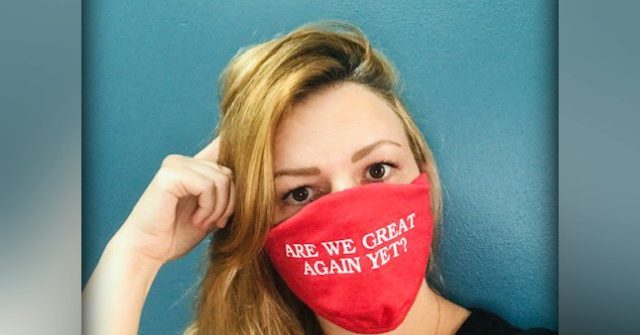 Actress Amber Tamblyn Fundraising for Pro-Abortion Group
with 'Are We Great Again Yet?' Masks 1