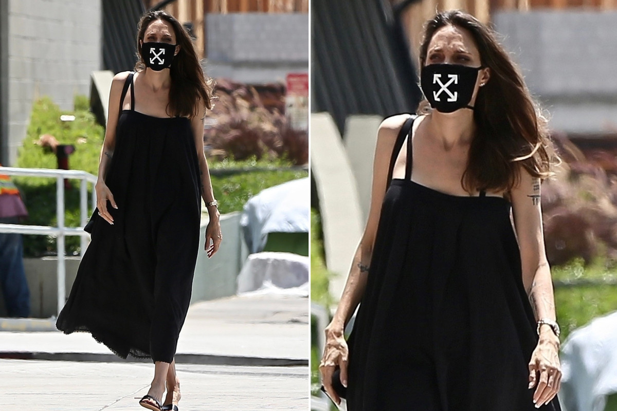 Angelina Jolie steps out in Off-White facemask 1