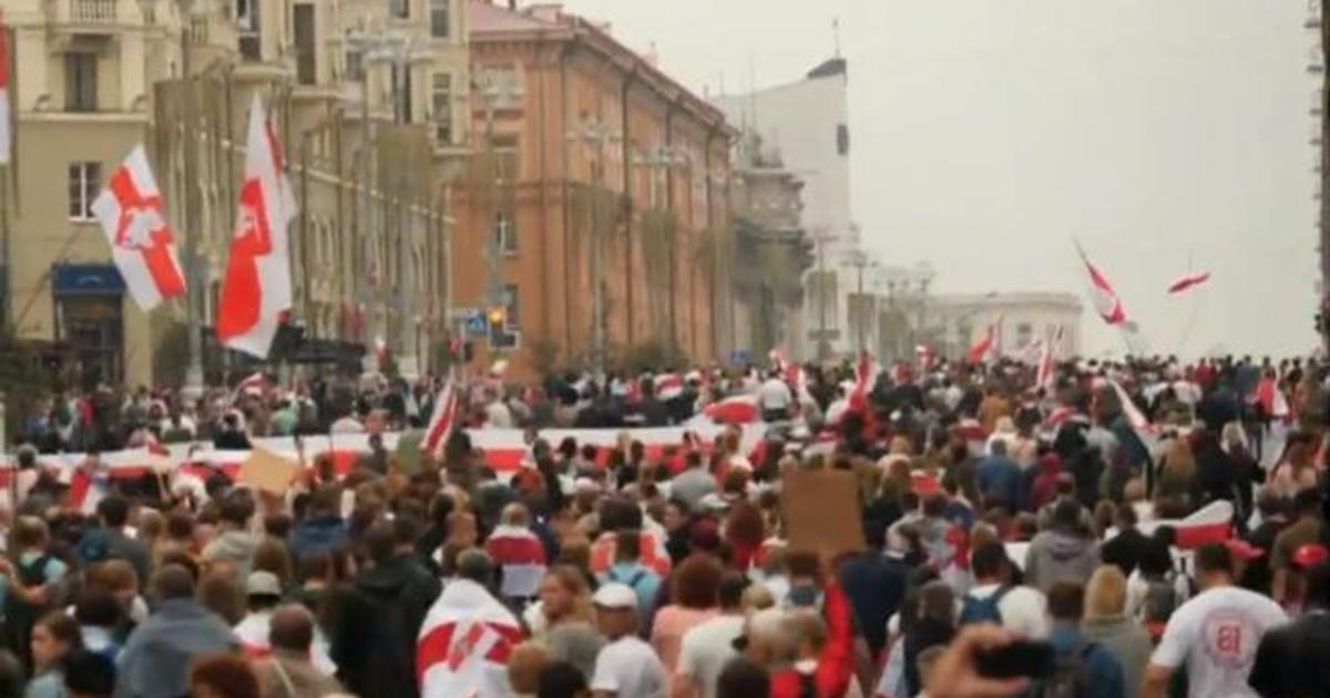 Massive protests taking place on Sundays in Belarus over
re-election of strongman president 1