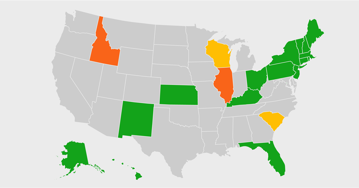 Map: Per-state coronavirus travel restrictions 1