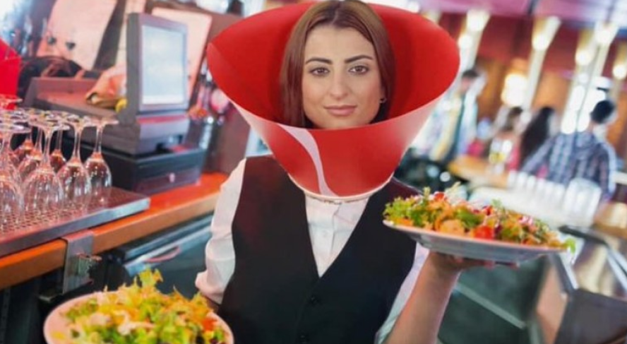 COVID HUMILIATION: Service industry workers in Maine now
have to wear DOG CONES because of coronavirus 1