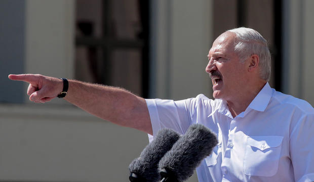 Belarus leader says U.S. "directing" protests, vows to end
them fast 1